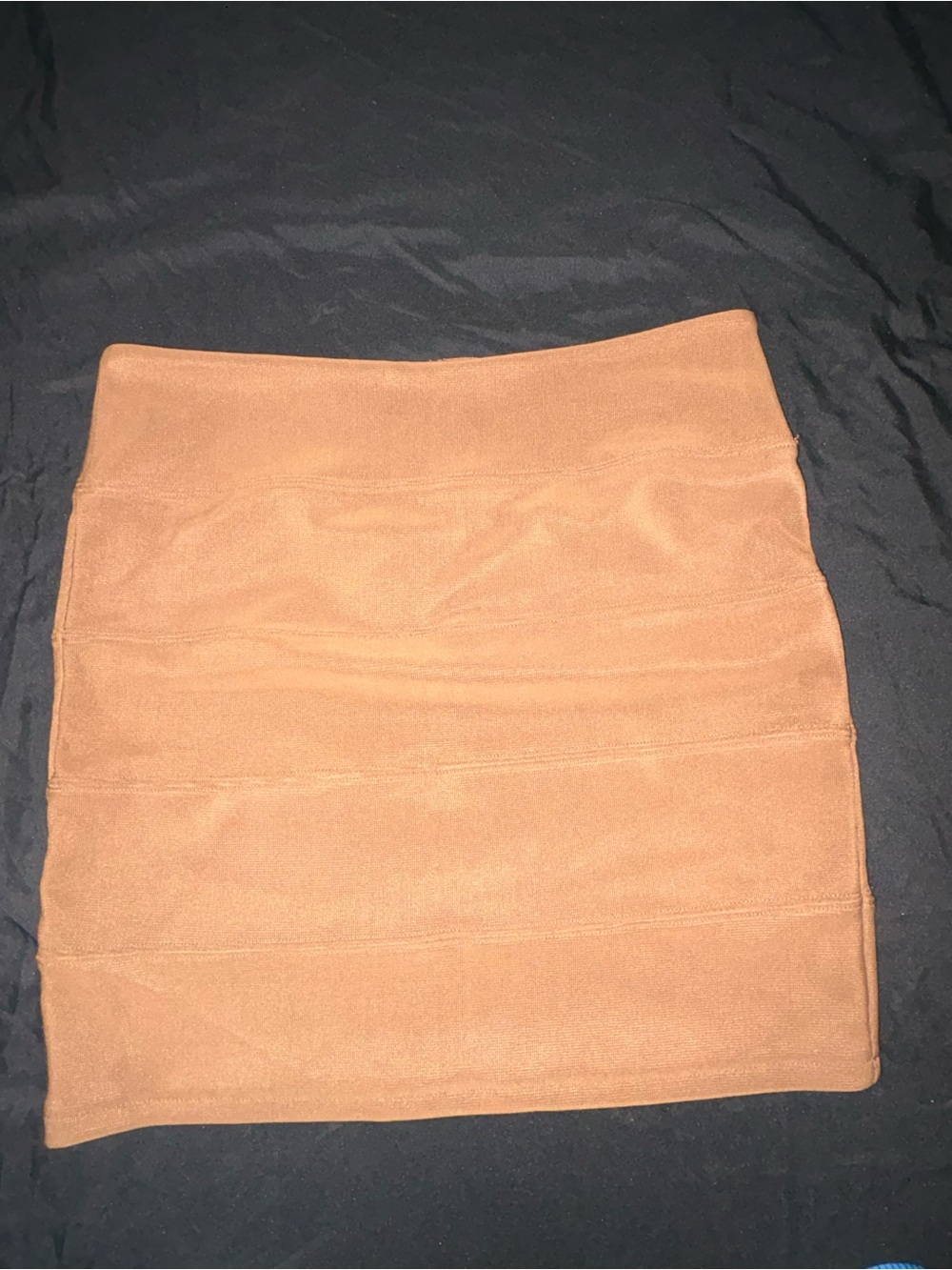 Millau Tan Suede-Look Mini Skirt